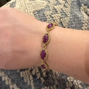 Kendra Scott Gold link Bracelet with Purple Stones